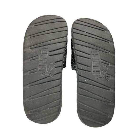 Puma Men's Cool Cat Bold Comfort Slides Black White Size 12 - Picture 2 of 5